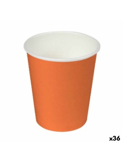 Set de Verres Algon Carton Produits à usage unique Orange 36 Unités (24 Pièces)