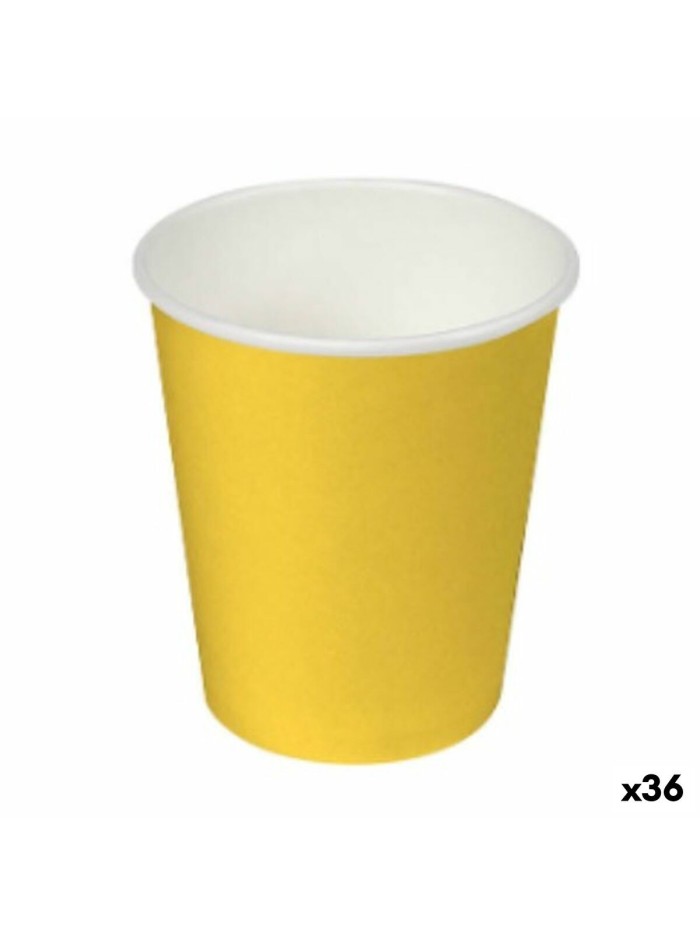 Set de Vasos Algon Cartón Desechables Amarillo 36 Unidades (24 Piezas)