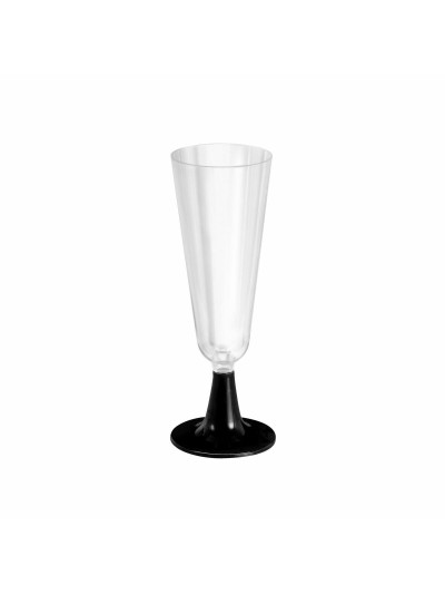 Verres à champagne réutilisables Algon Noir 6 Unités 150 ml (50 Pièces)