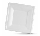 Set de Platos Algon Desechables Blanco Caña de Azúcar Cuadrado 26 cm (24 Unidades)