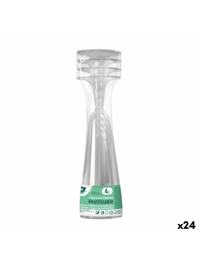 Verres à champagne réutilisables Algon Transparent 24 Unités 150 ml (4 Pièces)