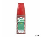 Set of reusable glasses Algon Red 24 Units 250 ml (25 Pieces)