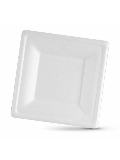 Service de vaisselle Algon Produits à usage unique Blanc Canne à sucre Carré 20 cm (12 Unités)