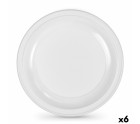 Set de platos reutilizables Algon Redondo Blanco Plástico 25 x 25 x 2,5 cm (6 Unidades)