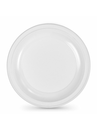 Set de platos reutilizables Algon Redondo Blanco Plástico 25 x 25 x 2,5 cm (6 Unidades)