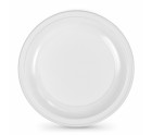 Set de platos reutilizables Algon Redondo Blanco Plástico 25 x 25 x 2,5 cm (6 Unidades)