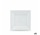 Set de platos reutilizables Algon Blanco Plástico 18 x 18 x 1,5 cm (24 Unidades)