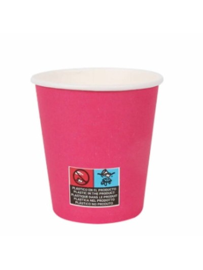 Set de Verres Algon Carton Produits à usage unique 200 ml Fuchsia 36 Unités (24 Pièces)