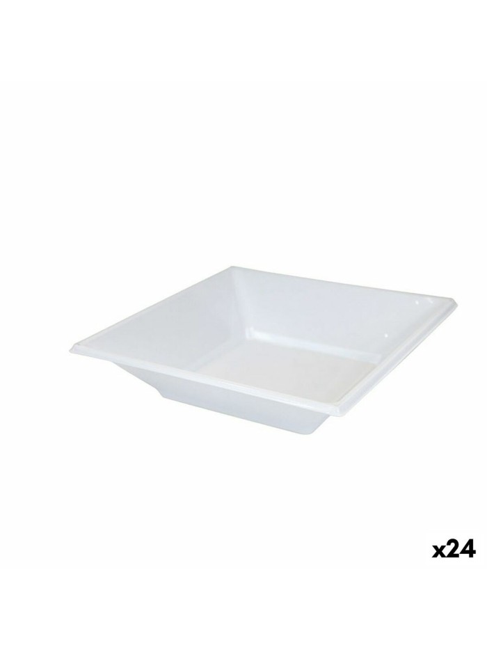 Set of reusable plates Algon White Plastic (24 Units)