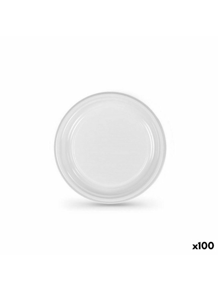 Set of reusable plates Algon White Plastic (6 Units)