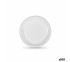 Lot d'assiettes réutilisables Algon Blanc Plastique (6 Unités)