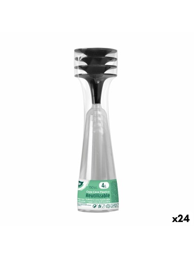 Copas de cava reutilizables Algon Negro 24 Unidades 150 ml (4 Piezas)