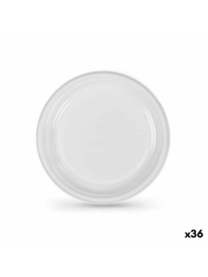 Lot d'assiettes réutilisables Algon Blanc 20,5 x 20,5 x 2 cm (36 Unités)