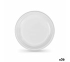 Set of reusable plates Algon White 20,5 x 20,5 x 2 cm (36 Units)