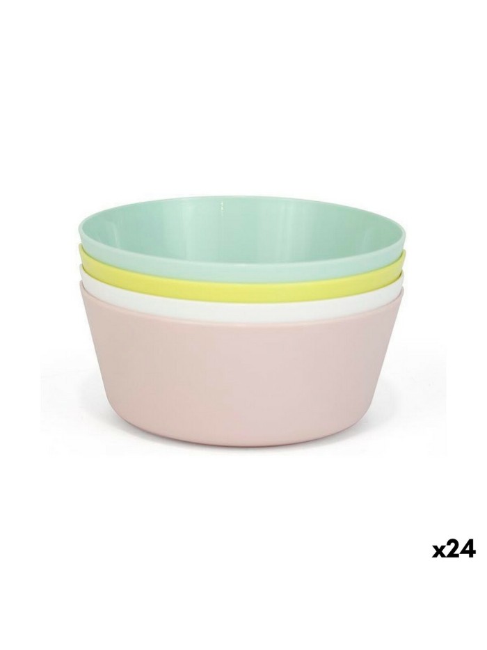Set of bowls Dem Multicolour 4 Pieces Plastic 12 x 12 x 5 cm (4 Pieces) (24 Units)