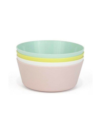 Set of bowls Dem Multicolour 4 Pieces Plastic 12 x 12 x 5 cm (4 Pieces) (24 Units)