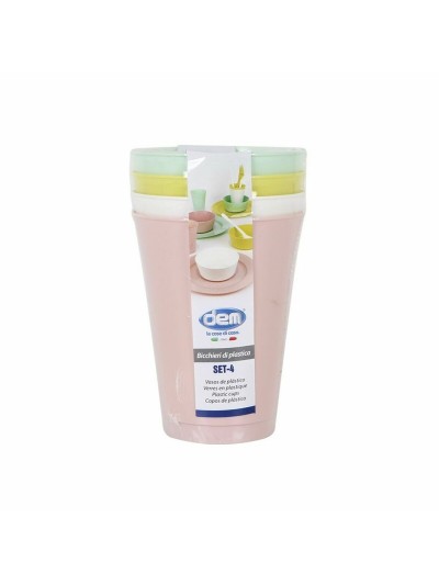 Set of glasses Dem   Multicolour polypropylene 4 Pieces 230 ml (24 Units)