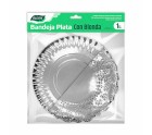 Snack tray Algon Silver Circular 23 x 23 x 1,5 cm (48 Units)