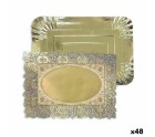 Snack tray Algon Golden Rectangular 23 x 29,5 x 1 cm (48 Units)