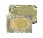 Bandeja de Aperitivos Algon Dorado Rectangular 23 x 29,5 x 1 cm (48 Unidades)