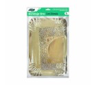 Bandeja de Aperitivos Algon Dorado Rectangular 23 x 29,5 x 1 cm (48 Unidades)