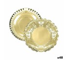 Plateau apéritif Algon Doré Ronde 23 x 23 x 1,5 cm (48 Unités)