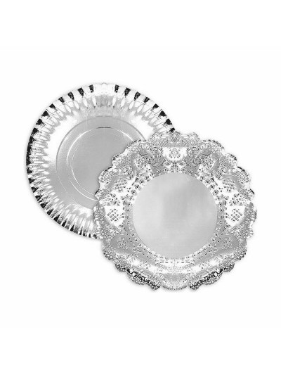 Plateau apéritif Algon Argenté Ronde 30 x 30 x 1,5 cm (48 Unités)