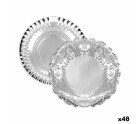 Plateau apéritif Algon Argenté Ronde 35 x 35 x 2 cm (48 Unités)