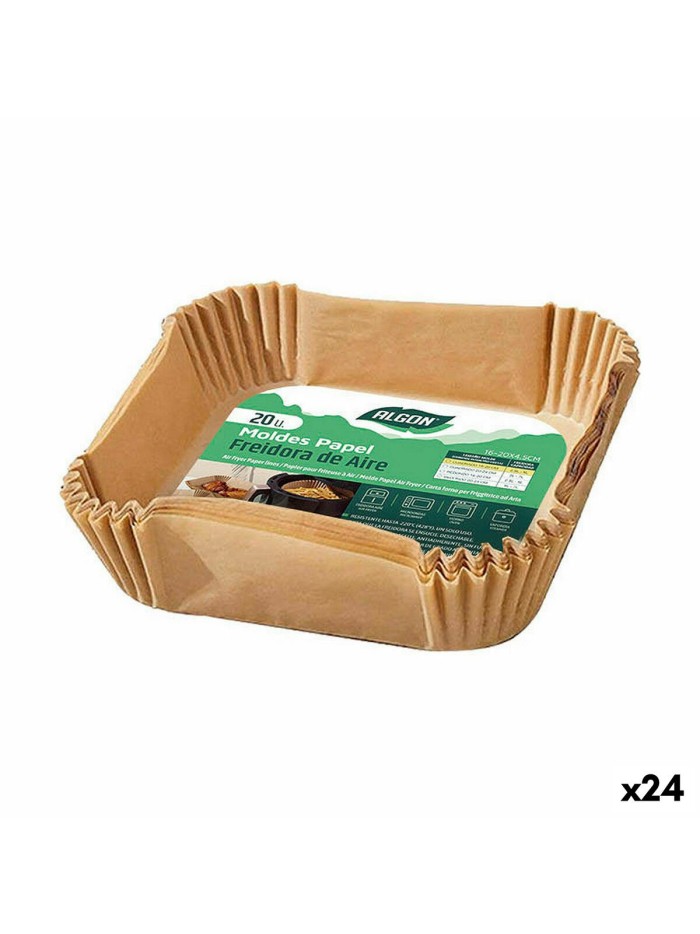 Set de bandejas para Alimentos Algon Freidora sin Aceite 20 cm 20 Piezas (24 Unidades)