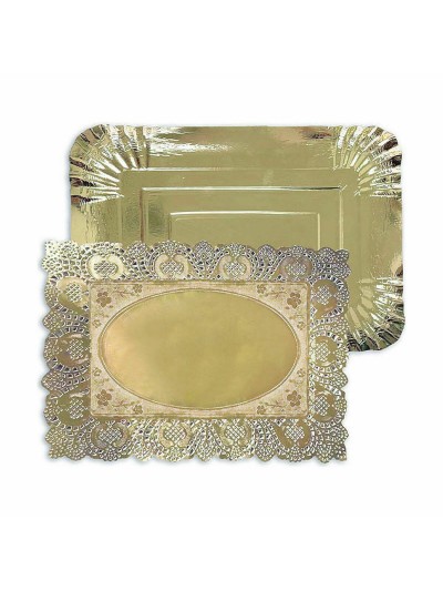 Bandeja de Aperitivos Algon Dorado Rectangular (48 Unidades)