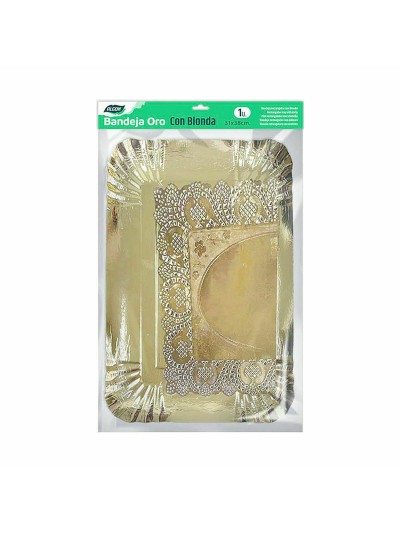 Plateau apéritif Algon Doré Rectangulaire (48 Unités)