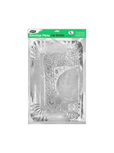 Plateau apéritif Algon Argenté Rectangulaire (48 Unités)