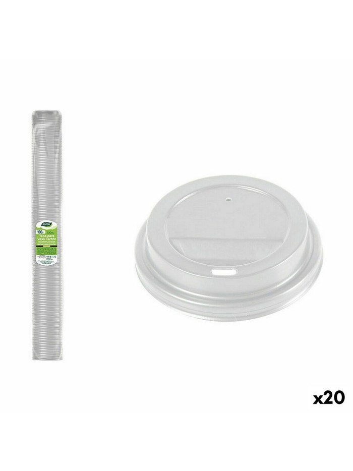 Set de tapas para vasos Algon Café 100 Piezas 200 ml (20 Unidades)