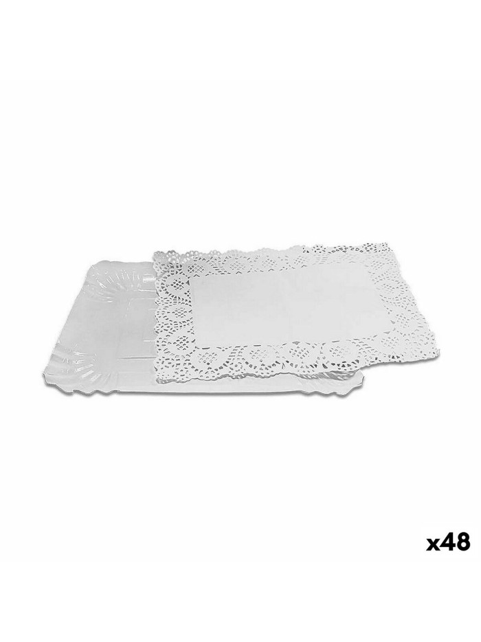 Base de gâteau Algon Blanc 15 x 22 x 1 cm (4 Pièces) (48 Unités)
