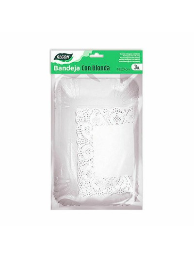 Base de gâteau Algon Blanc 18,5 x 25,5 x 1,5 cm (3 Pièces) (48 Unités)