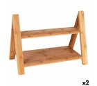 Tabla de servir Viejo Valle Doble altura Bambú 39,7 x 20,3 x 18 cm (2 Unidades)