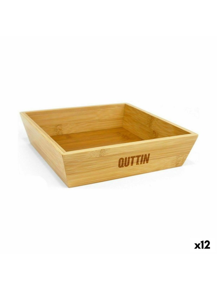 Bowl Quttin Brown Bamboo 20 x 20 x 5 cm (12 Units)