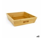 Bowl Quttin Brown Bamboo 20 x 20 x 5 cm (12 Units)