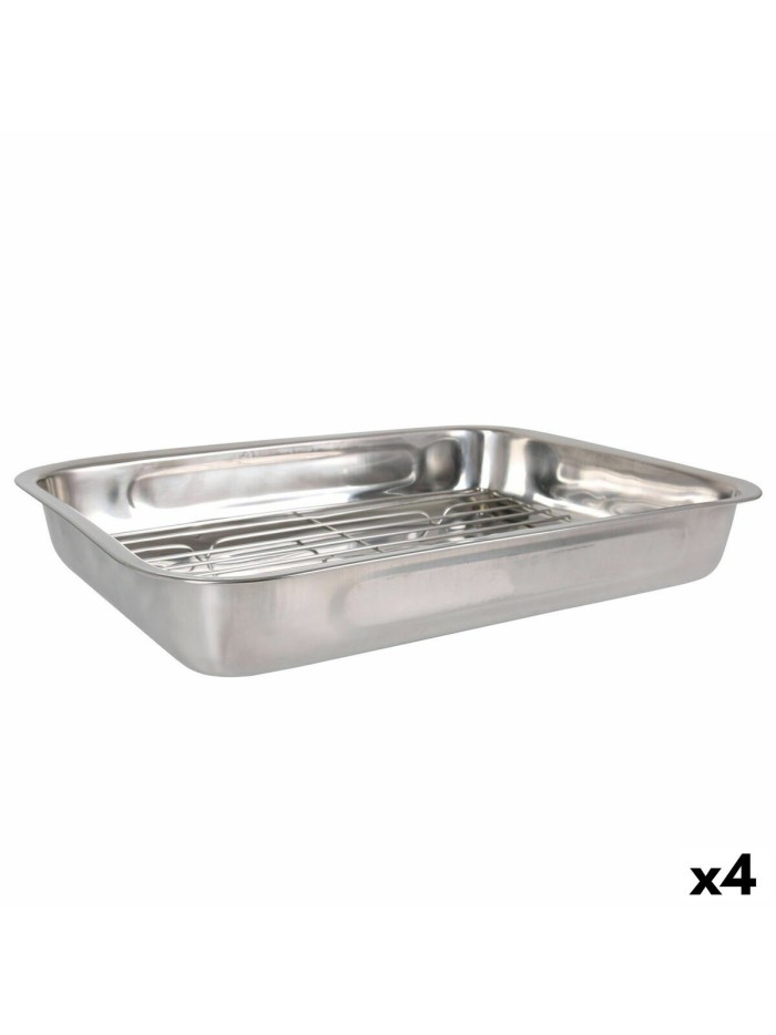 Bandeja para Horno Quttin Acero Plateado Rectangular 43,4 x 31,2 cm (4 Unidades)