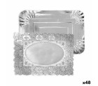 Bandeja de Aperitivos Algon Plateado Rectangular 25,5 x 35 x 2 cm Desechable (48 Unidades)