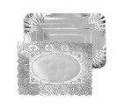 Plateau apéritif Algon Argenté Rectangulaire 25,5 x 35 x 2 cm Jetable (48 Unités)