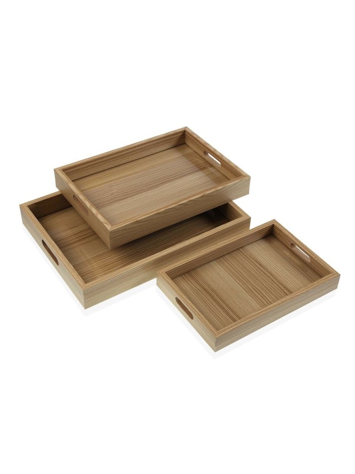 Set of trays Versa MDF Wood 30 x 5,5 x 40 cm (3 Pieces)