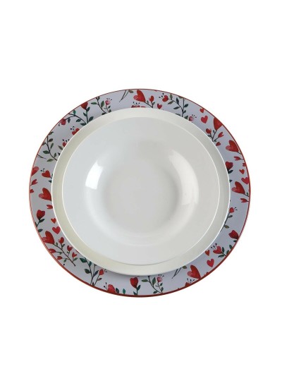 Bajo Plato Versa Corazones Metal 33 x 1,5 x 33 cm