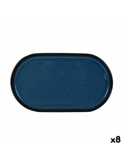 Bandeja de Aperitivos La Mediterránea Chester Azul Ovalado 30,5 x 17,5 x 2,8 cm (8 Unidades)