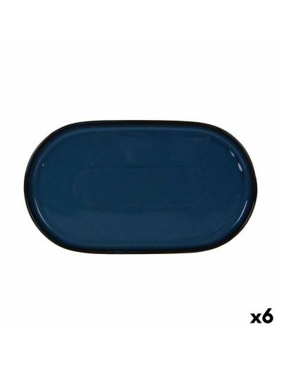 Snack tray La Mediterránea Chester Blue Oval 36 x 20,5 x 3 cm (6 Units)