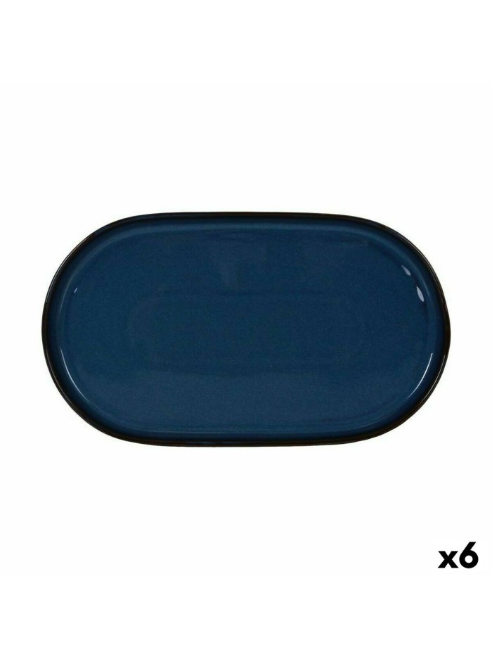 Bandeja de Aperitivos La Mediterránea Chester Azul Ovalado 36 x 20,5 x 3 cm (6 Unidades)