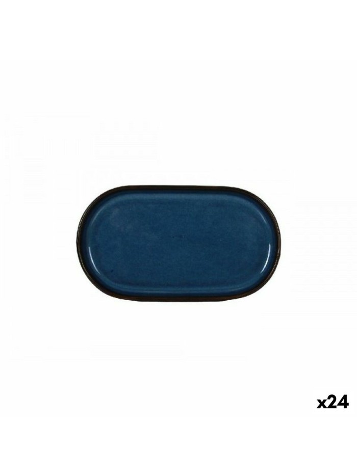 Snack tray La Mediterránea Chester Blue Oval 13 x 8 x 4 cm (24 Units)