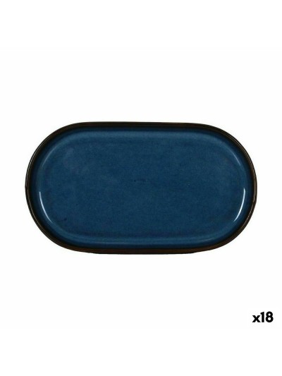 Bandeja de Aperitivos La Mediterránea Chester Azul Ovalado 20 x 11 x 1,5 cm (18 Unidades)