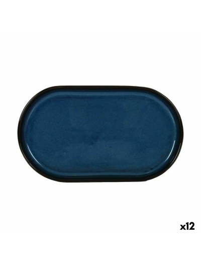 Bandeja de Aperitivos La Mediterránea Chester Azul Ovalado 25,3 x 13,5 x 2,6 cm (12 Unidades)
