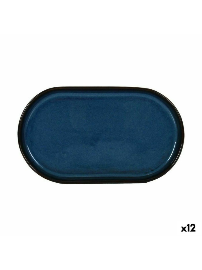 Bandeja de Aperitivos La Mediterránea Chester Azul Ovalado 25,3 x 13,5 x 2,6 cm (12 Unidades)